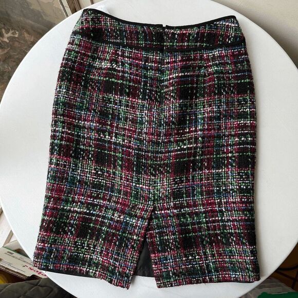 Talbots Colorful Tweed Wool-Blend Pencil Skirt Sz 4 Multicolor Bouclé - Picture 7 of 8